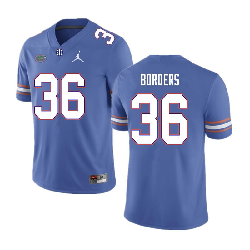 Men's NCAA Florida Gators Chief Borders #36 Stitched Authentic Nike Royal College Football Jersey XOJ4465LN